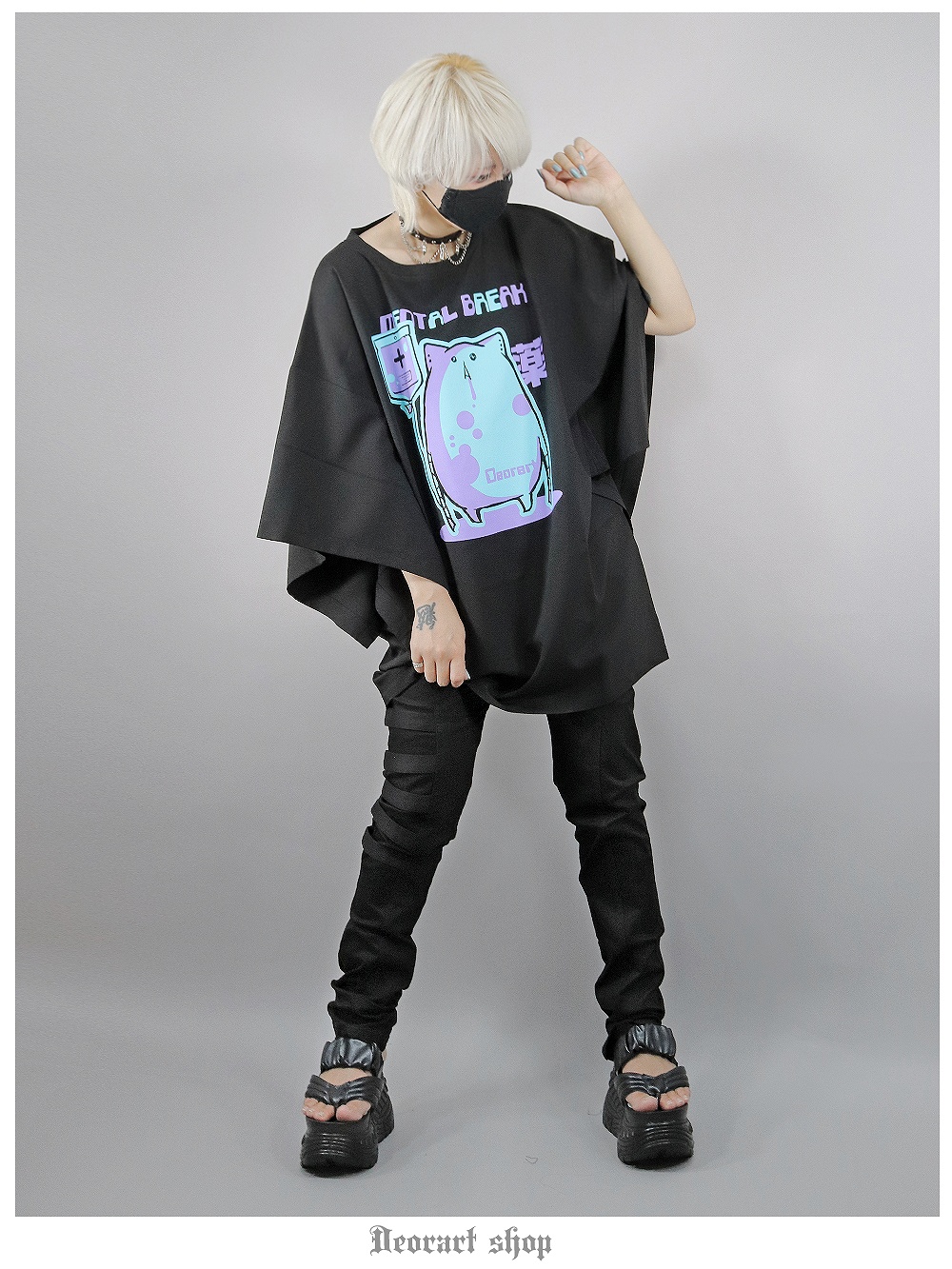 Deorart,ディオラート,Tシャツ,ゴスパン,地雷系,病み,猫,病みかわ,ビッグT,V系,バンギャ,ホスト,衣装,メンズ,レディス