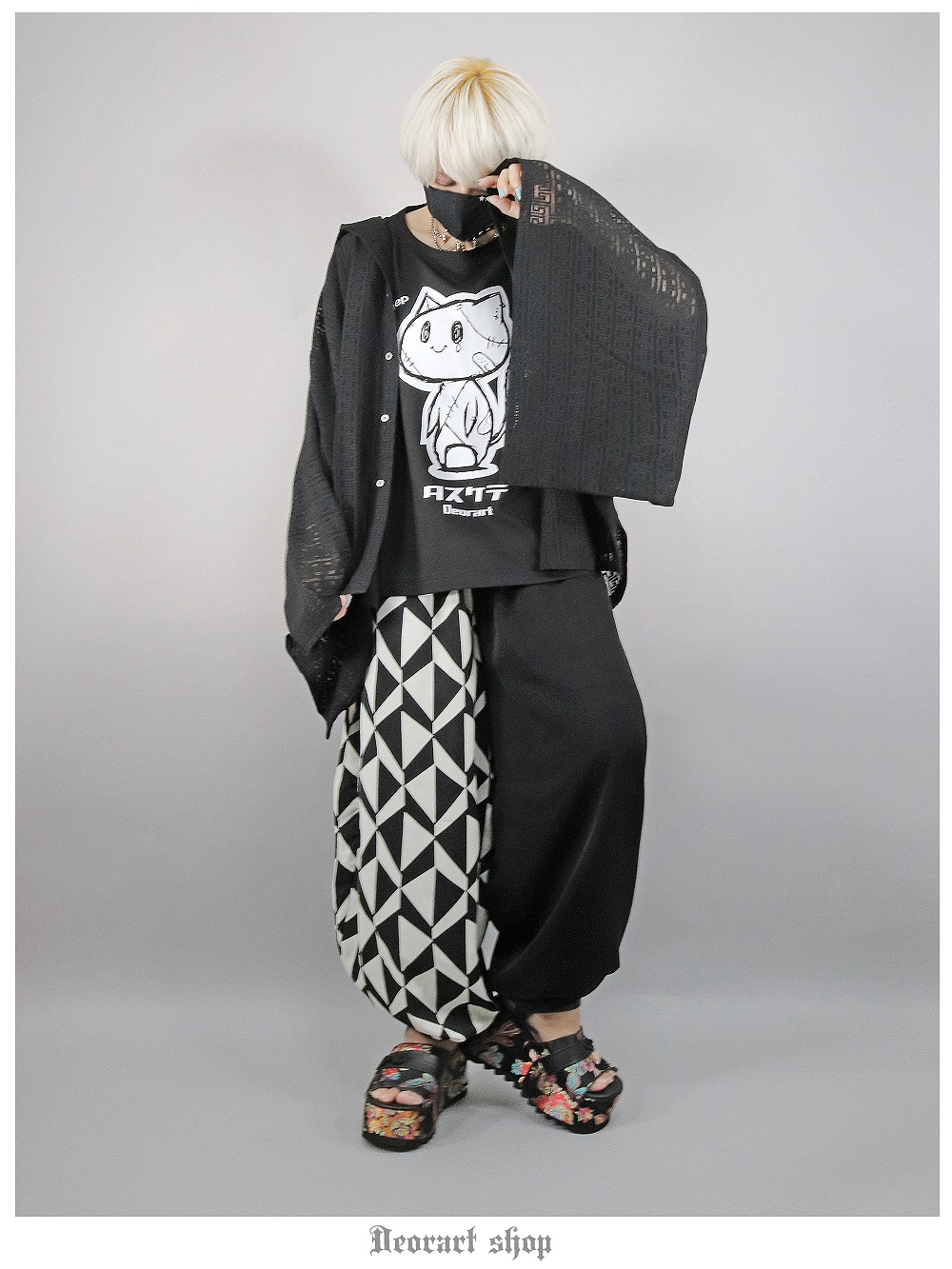 Deorart,ディオラート,Tシャツ,ゴスパン,地雷系,病み,猫,病みかわ,ビッグT,V系,バンギャ,ホスト,衣装,メンズ,レディス
