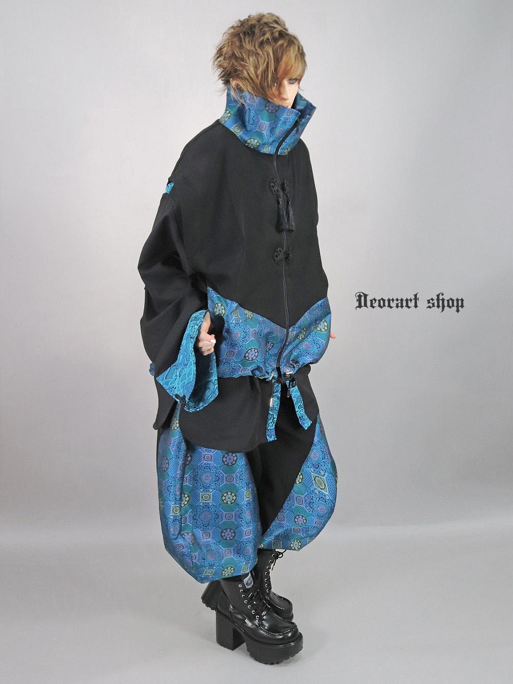 【新発売】今週の市販 【GOTH DRT2814 CHINA】チャイナ・中華ボタン shop Deorart | ベスト[中華柄切替え] ジレ ジャケット・アウター