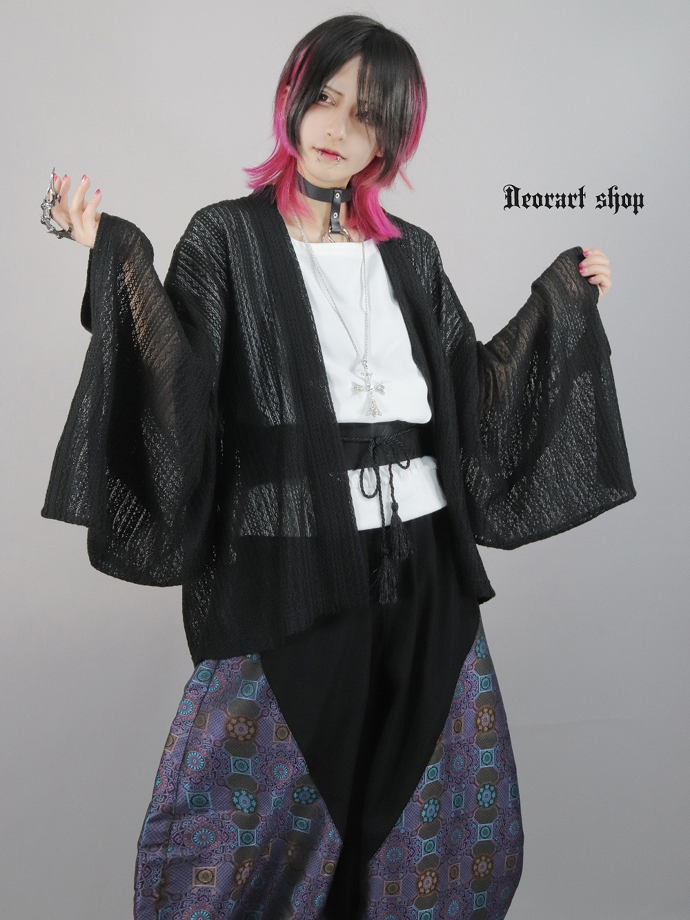 Deorart,ディオラート,モード,ゴシック,Tシャツ,ドレープ,普段使い,スペード,薔薇,裾絞り,地雷系,V系,ヴィジュアル系,大人,ファッション,衣装,メンズ,レディス,通販