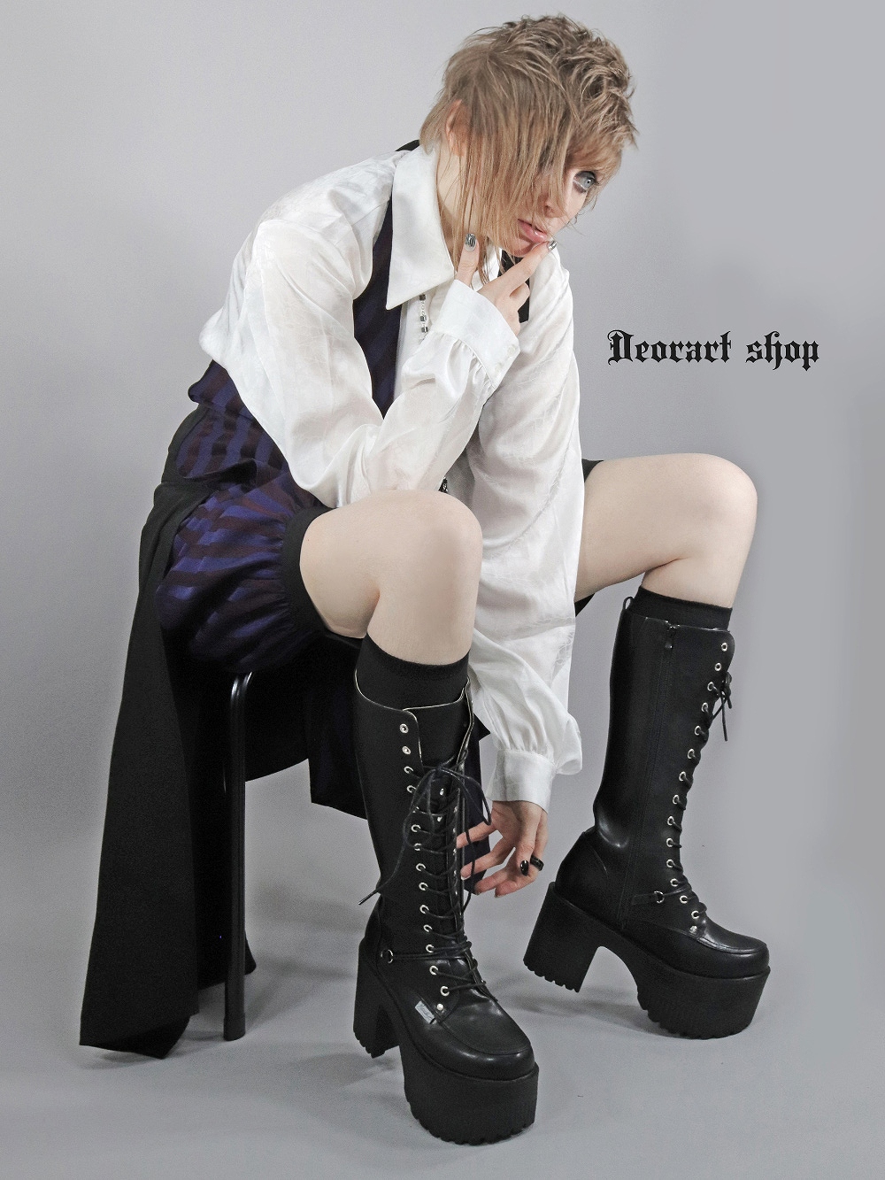 Deorart,ディオラート,V系,ストライプ,ホラー,地雷系,執事風ギャルソン,王子,マント,スカート,パンツ,中世,セットアップ,V系,ヴィジュアル系,コーデ,ホスト,コンカフェ,ライブ,ファッション,ダンス衣装,メンズ,レディス,男装