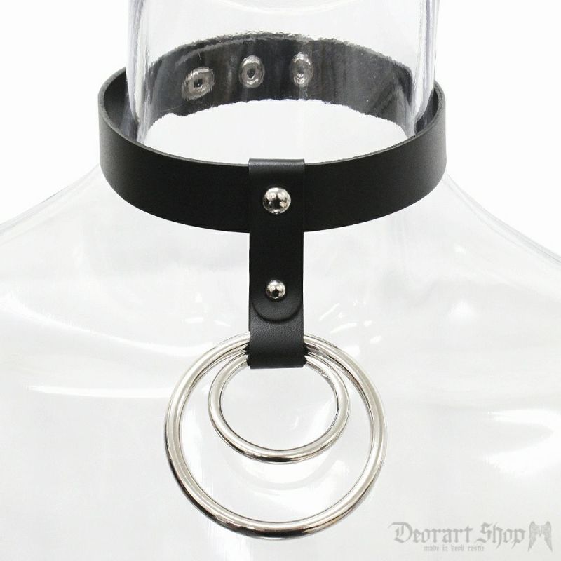 By91 Big Ring Choker ダブルリング チョーカー 首輪 シドリング パンク ゴシック Deorart Shop