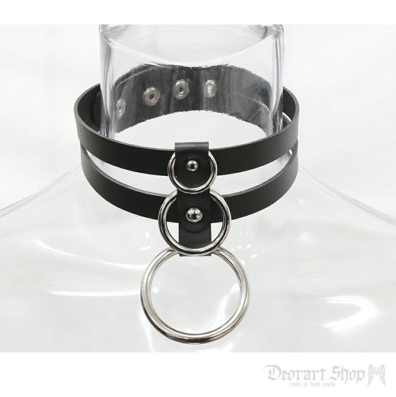 By92 Double Belt Ring Choker ダブルベルト コルセット チョーカー 首輪 シドリング パンク ゴシック Deorart Shop