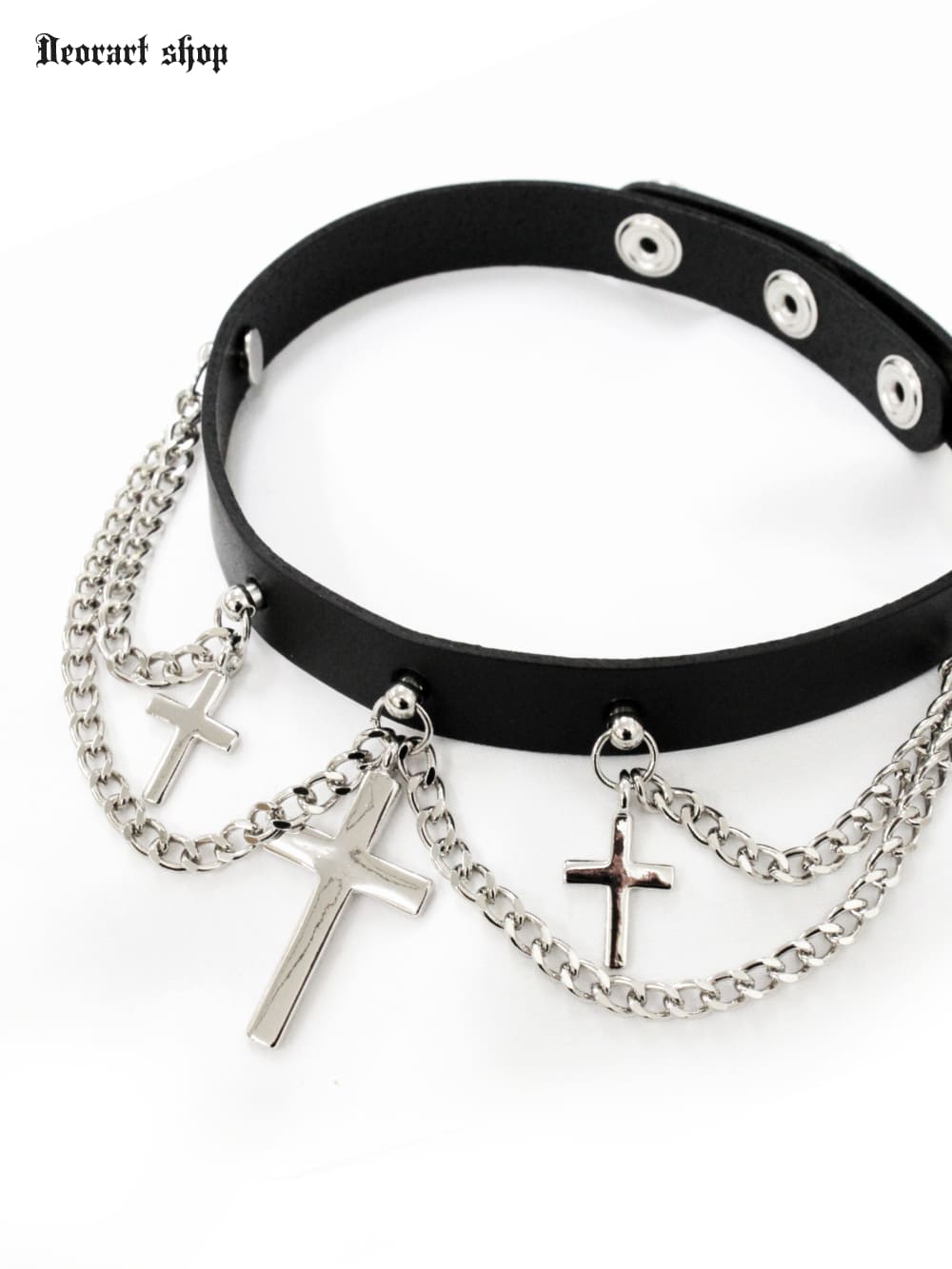 BY2097 cross 2chain choker クロス 2連チェーン チョーカー/首輪 