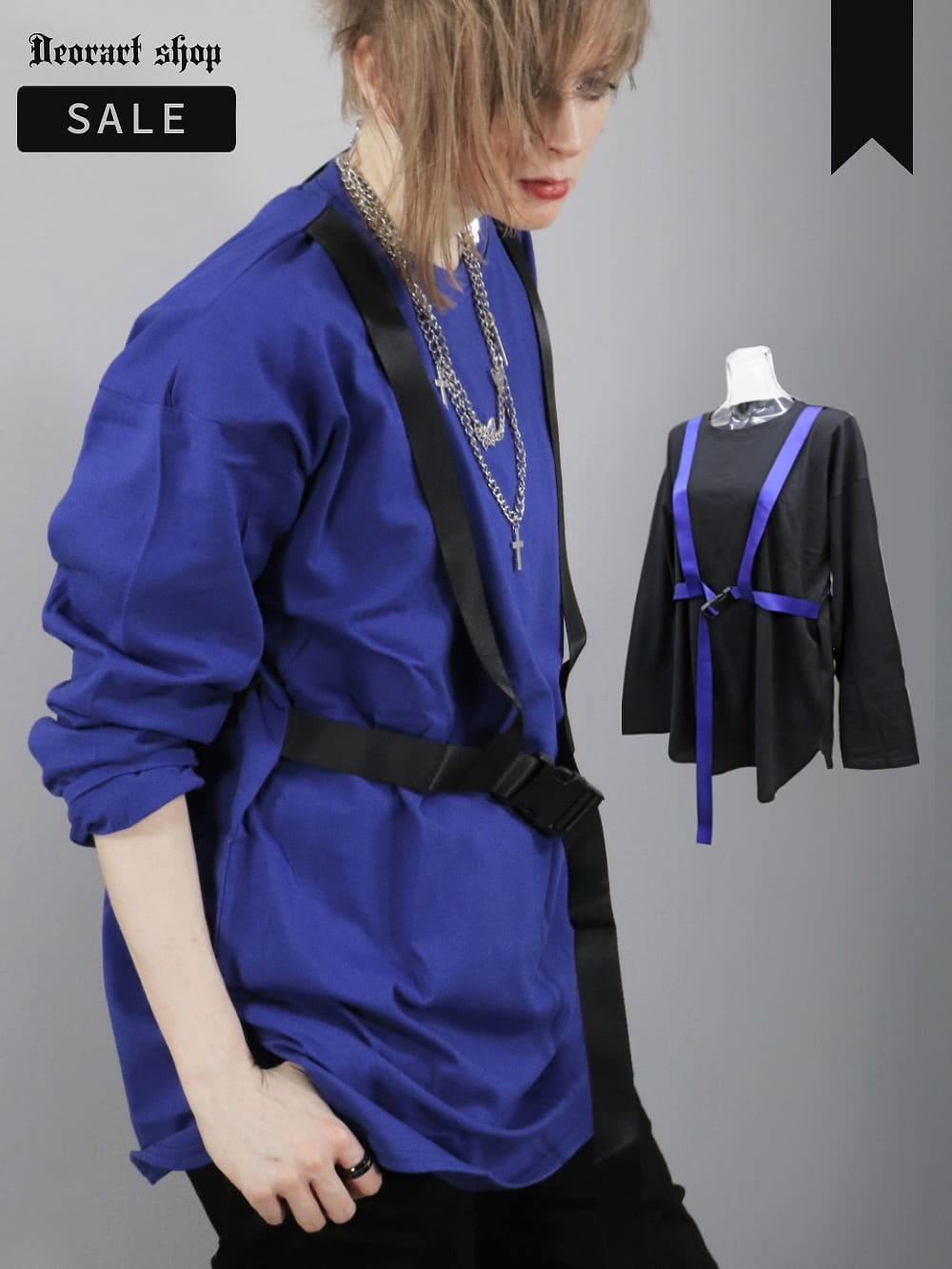 Deorart,ディオラート,コルセット,ベルト付き,拘束ベルト,ハーネス,ゴスパン,大きめ,ゴシック,変形Tシャツ,変型Tシャツ,V系,ヴィジュアル系,30代,40代,50代,カッコイイ,衣装,ダンス,メンズ,レディス