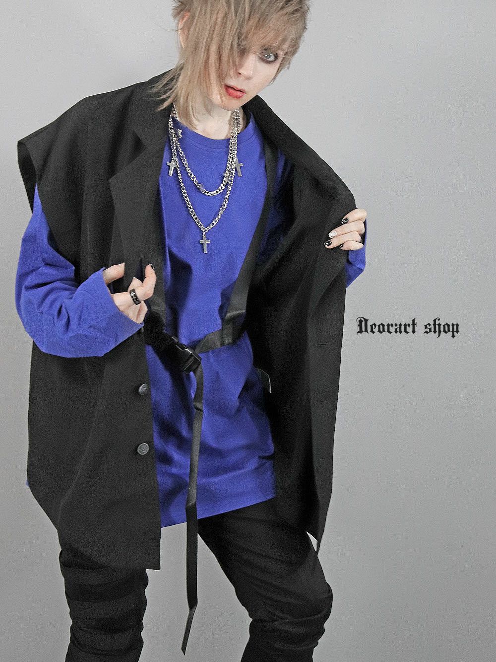 Deorart,ディオラート,コルセット,ベルト付き,拘束ベルト,ハーネス,ゴスパン,大きめ,ゴシック,変形Tシャツ,変型Tシャツ,V系,ヴィジュアル系,30代,40代,50代,カッコイイ,衣装,ダンス,メンズ,レディス