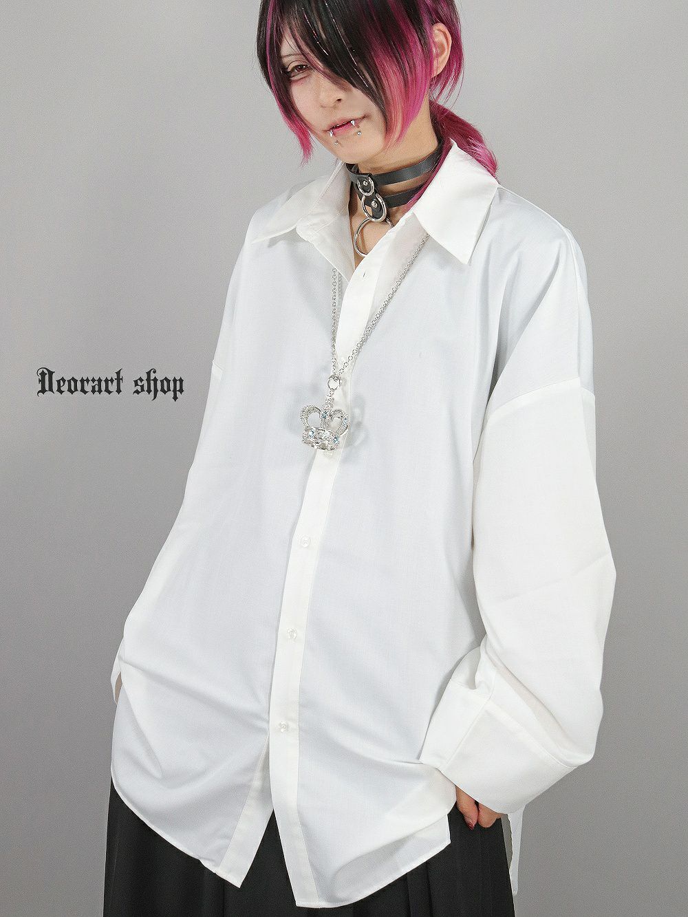 Deorart,ディオラート,モード,ゴスパン,ゴシック,オーバーサイズシャツ,可愛い,地雷系,ネクタイコーデ,ヴィジュアル系,バイカラー