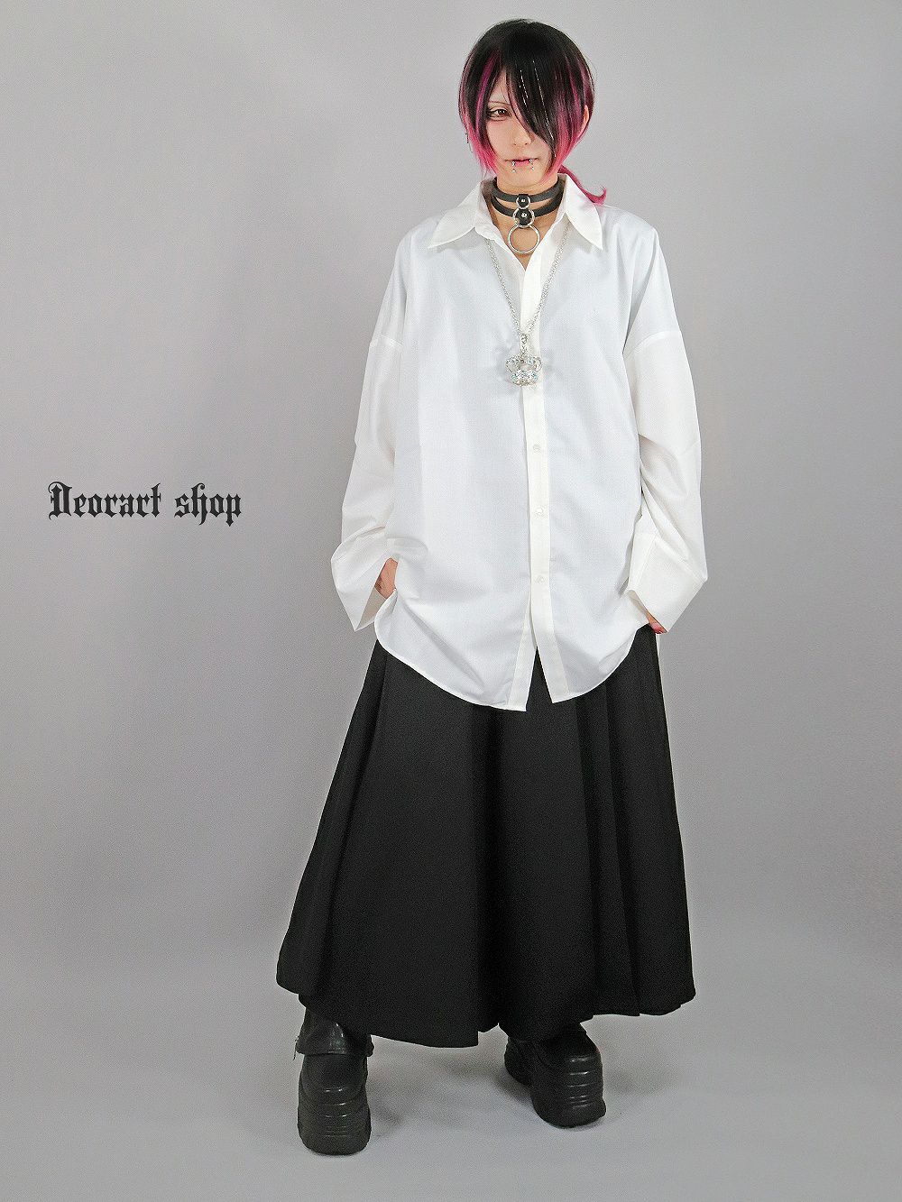 Deorart,ディオラート,モード,ゴスパン,ゴシック,オーバーサイズシャツ,可愛い,地雷系,ネクタイコーデ,ヴィジュアル系,バイカラー