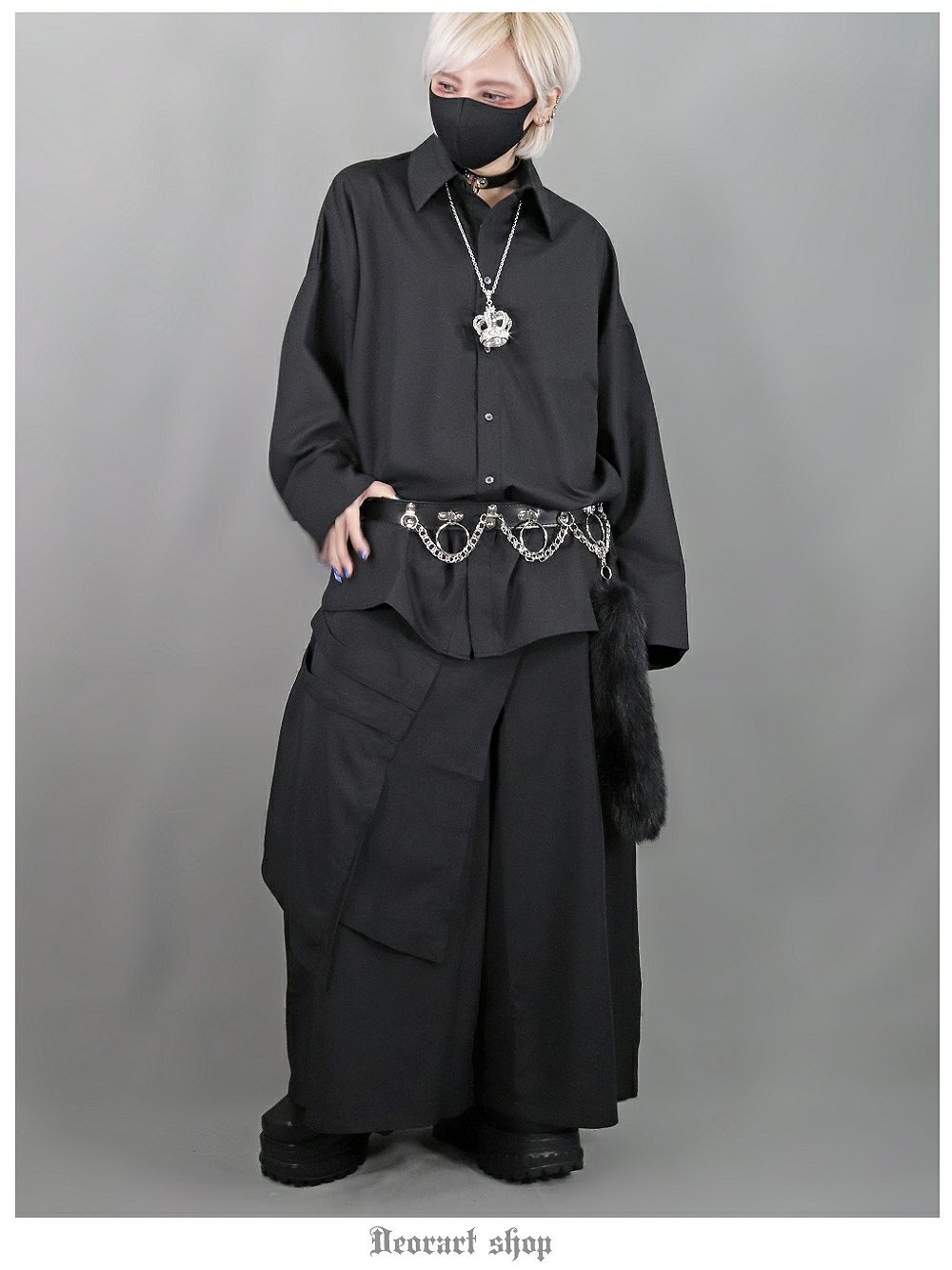 Deorart,ディオラート,モード,ゴスパン,ゴシック,オーバーサイズシャツ,可愛い,地雷系,ネクタイコーデ,ヴィジュアル系,バイカラー
