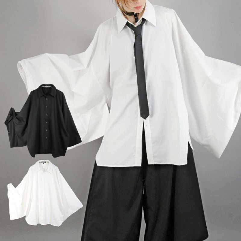 Deorart,ディオラート,モード,ゴシック,セットアップ,モノトーン,着物袖シャツ,振袖シャツ,和装セットアップ,ワントーンコーデ,シャツ,ブラウス,おそろい,和楽器,浴衣,セパレート,ライブ,ファッション,衣装,メンズ,レディス,通販,バイカラー