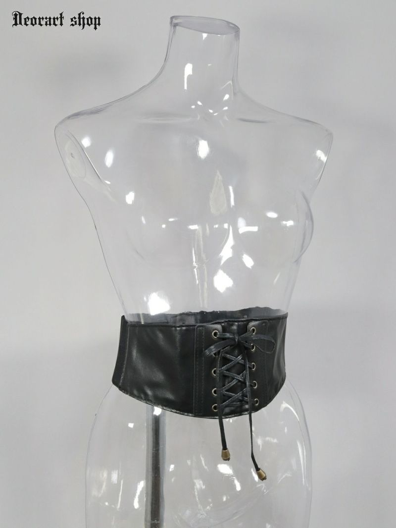 Deorart,ウエストマーク,ベルト,コルセット風ベルト,かっこいい,太ベルト,ユニセックス,レディース,メンズ,和装コーデ,編み上げ,レースアップ,