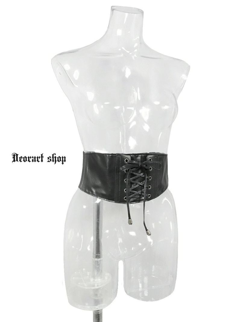 Deorart,ウエストマーク,ベルト,コルセット風ベルト,かっこいい,太ベルト,ユニセックス,レディース,メンズ,和装コーデ,編み上げ,レースアップ,