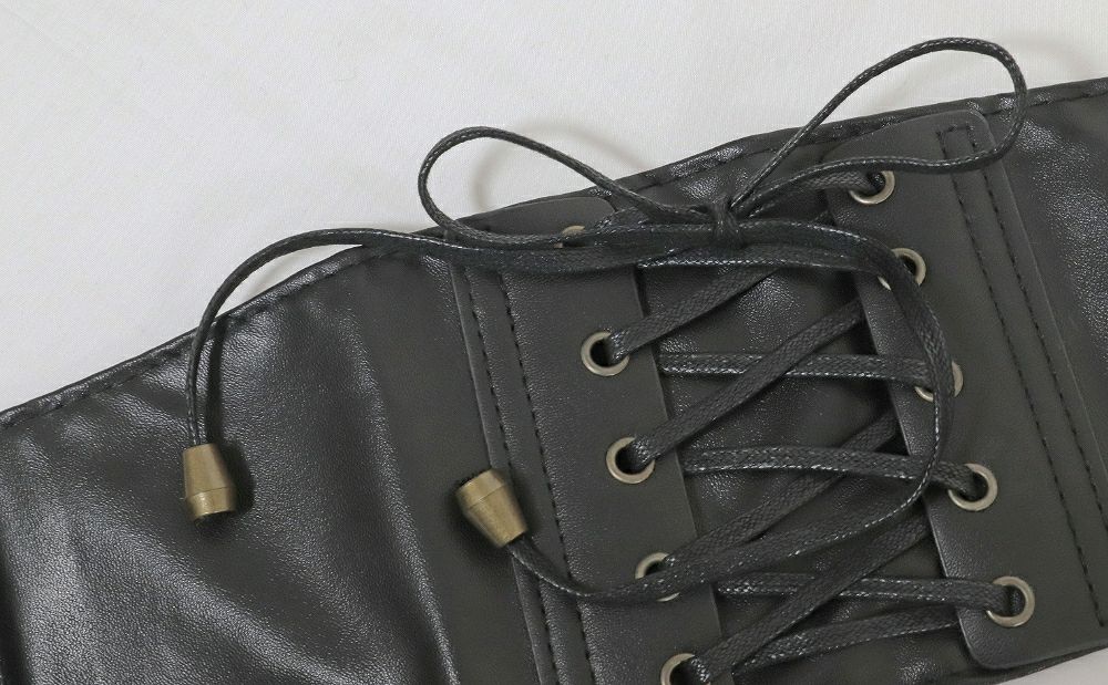 Deorart,ウエストマーク,ベルト,コルセット風ベルト,かっこいい,太ベルト,ユニセックス,レディース,メンズ,和装コーデ,編み上げ,レースアップ,