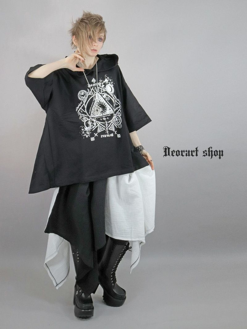 Deorart,ディオラート,モード,ゴスパン,ゴシック,ワンピーズ,チュニック,Aライン,地雷系,ファッション,ネコミミフード,猫耳フード,メンズ,レディス
