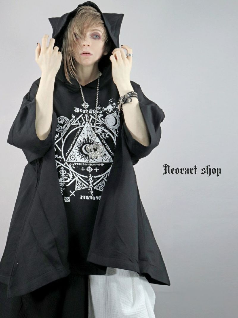 Deorart,ディオラート,モード,ゴスパン,ゴシック,ワンピーズ,チュニック,Aライン,地雷系,ファッション,ネコミミフード,猫耳フード,メンズ,レディス