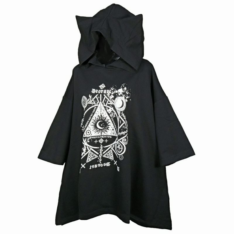 Deorart,ディオラート,モード,ゴスパン,ゴシック,ワンピーズ,チュニック,Aライン,地雷系,ファッション,ネコミミフード,猫耳フード,メンズ,レディス