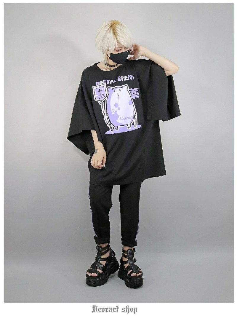 Deorart,ディオラート,Tシャツ,ゴスパン,地雷系,病み,猫,病みかわ,ビッグT,V系,バンギャ,ホスト,衣装,メンズ,レディス