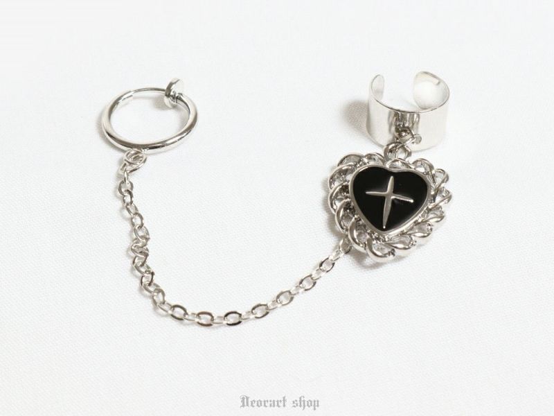 BY1119 ハートモチーフ ・ イヤーカフ＆リングイヤリング [heart