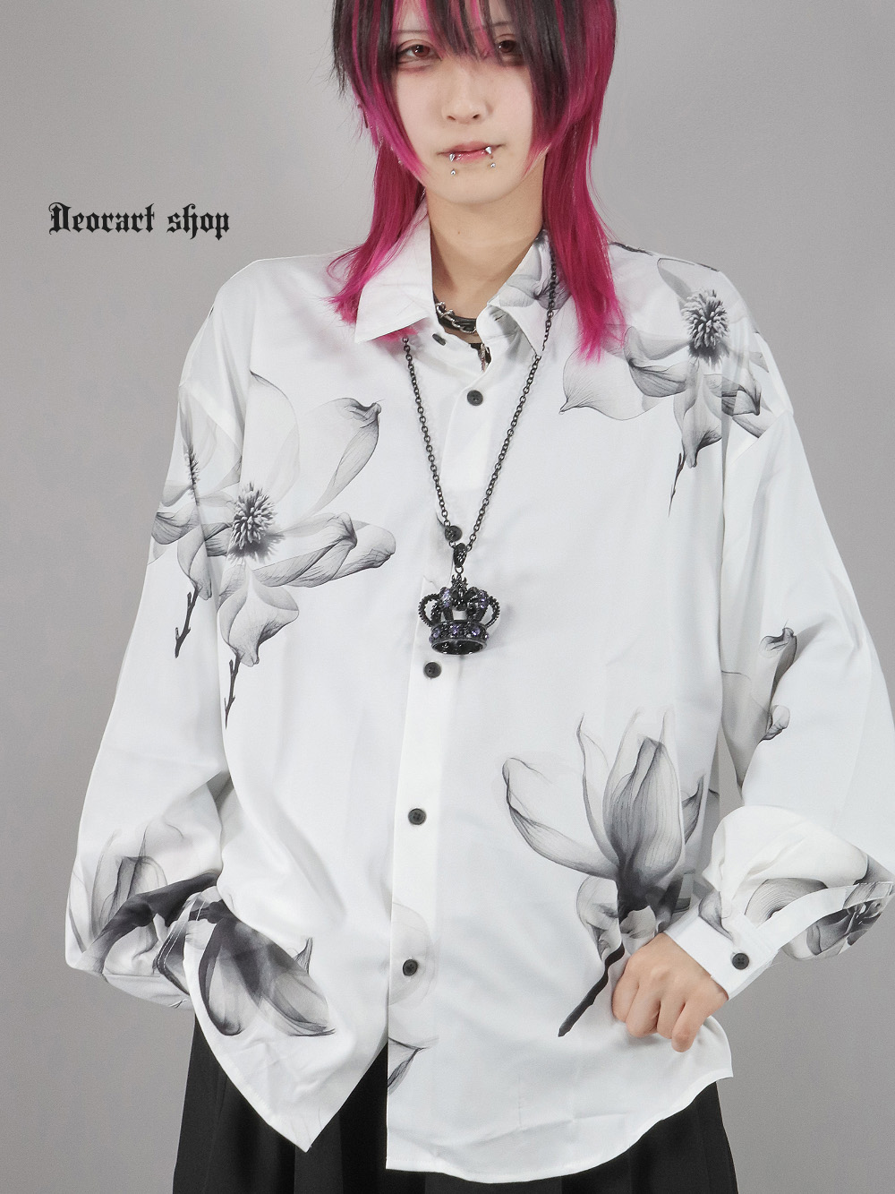 Deorart,ディオラート,V系シャツ,柄シャツ,花柄,薔薇,ゴシック,バンド,ホスト,男装,衣装,オーバーサイズ