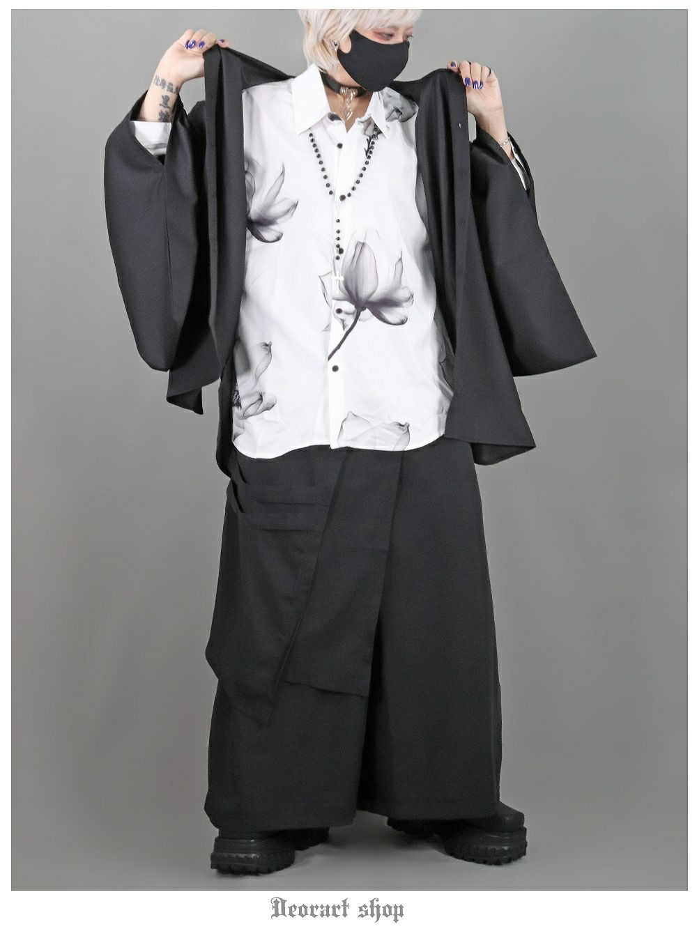 Deorart,ディオラート,V系シャツ,柄シャツ,花柄,薔薇,ゴシック,バンド,ホスト,男装,衣装,オーバーサイズ