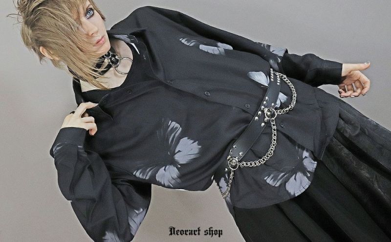 Deorart,ディオラート,V系シャツ,柄シャツ,バタフライ柄,蝶々,ゴシック,バンド,ホスト,男装,衣装,オーバーサイズ