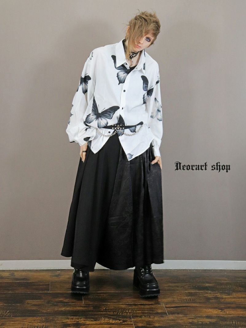 Deorart,ディオラート,V系シャツ,柄シャツ,バタフライ柄,蝶々,ゴシック,バンド,ホスト,男装,衣装,オーバーサイズ