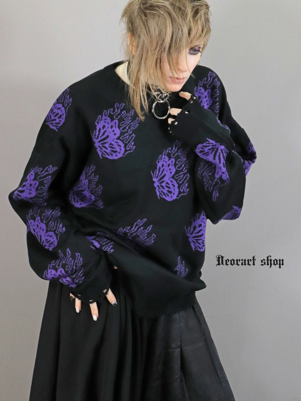 Deorart,ディオラート,ダメージニット,V系,蝶々,バタフライ,衣装,カッコイイ,お洒落,ゴスパン
