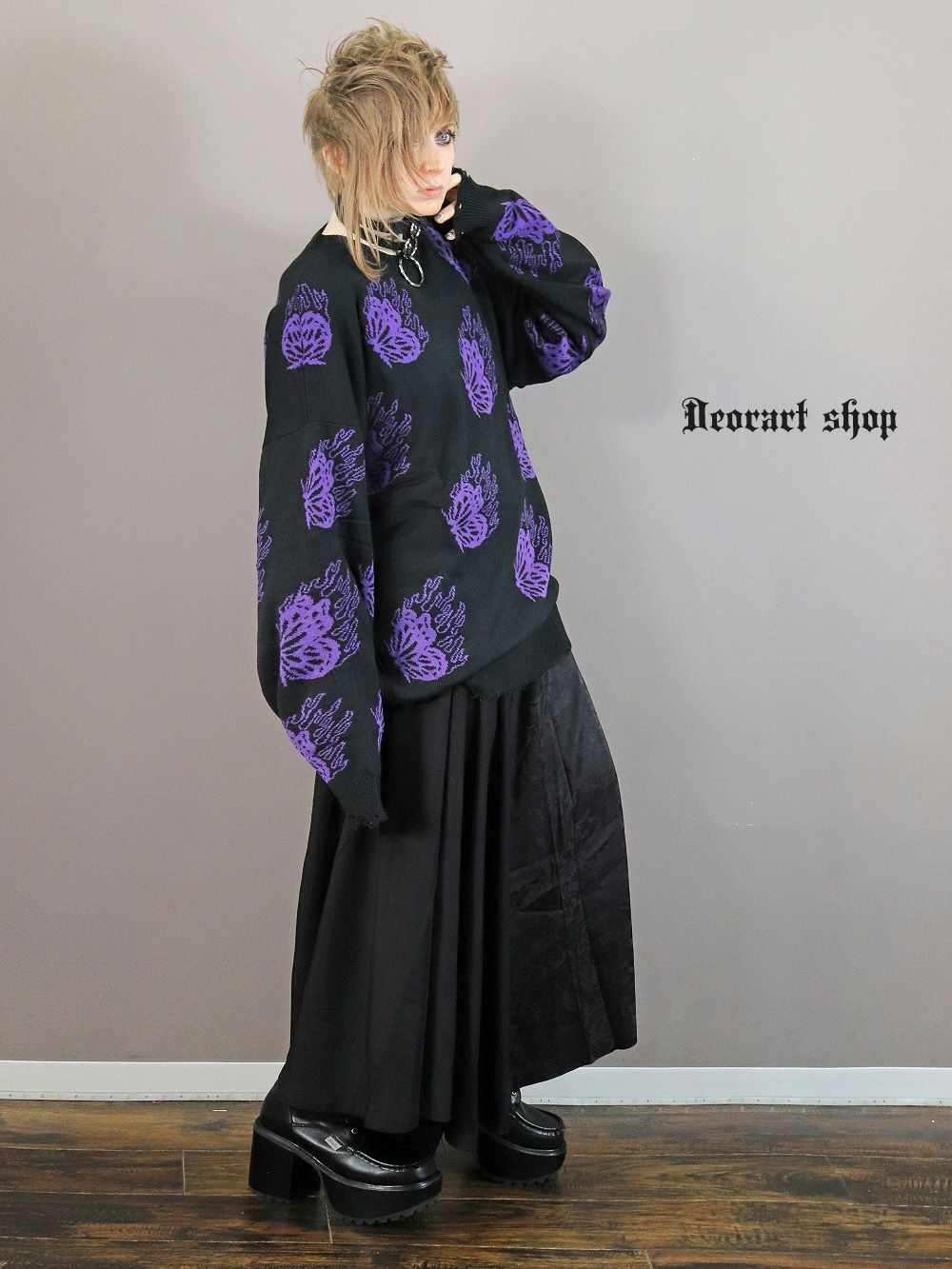 Deorart,ディオラート,ダメージニット,V系,蝶々,バタフライ,衣装,カッコイイ,お洒落,ゴスパン