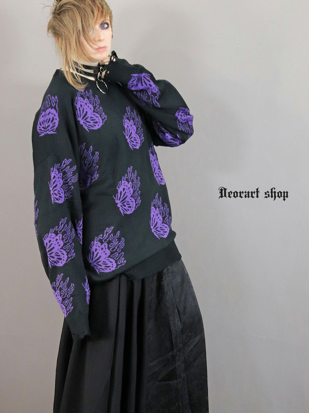 Deorart,ディオラート,ダメージニット,V系,蝶々,バタフライ,衣装,カッコイイ,お洒落,ゴスパン