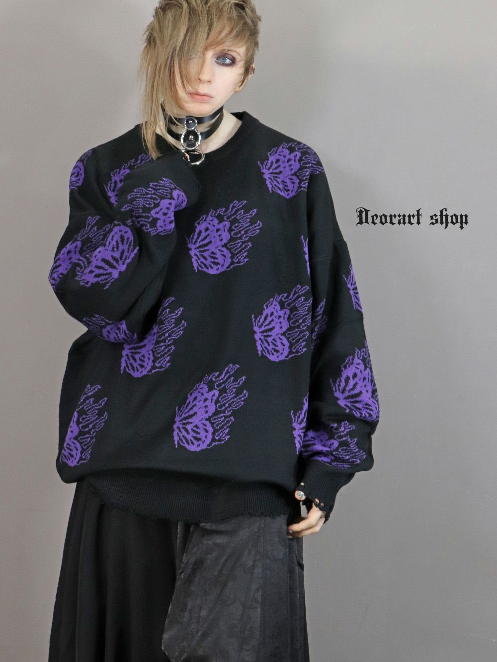 Deorart,ディオラート,ダメージニット,V系,蝶々,バタフライ,衣装,カッコイイ,お洒落,ゴスパン