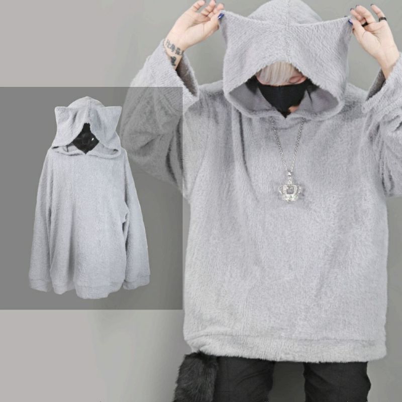 Deorart,ディオラート,フード,ネコミミ,猫耳,シャギーニット,ファー,もこもこ,メンズ,レディス,オーバーサイズ,大きいサイズ,大人,衣装,