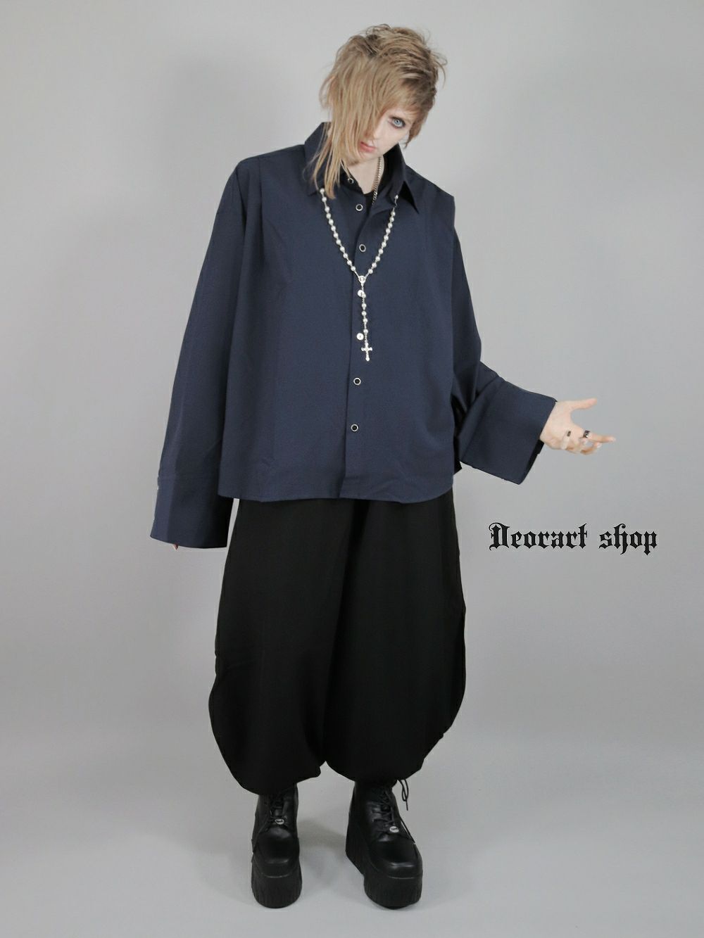 Deorart,かっこいい,かわいい,ハロウィン,ハロウィーン,イベント,コスプレ,コスプレ衣装,ライブ,V系,キョンシー,ワイドスリーブ,ワイド袖,カラーシャツ,ボルドー,ユニセックスコーデ,ホスト,ビッグシルエット