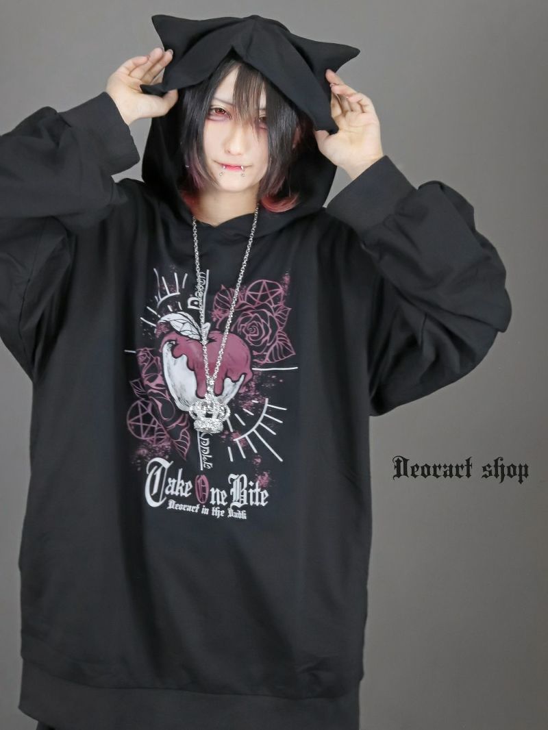 Deorart,ディオラート,地雷系,猫耳パーカー,ネコミミパーカー,ケモ耳,フード,V系,emo,punk,rock,原宿 ,ゴシック,モード,メンズ,レディス,ブランド,衣装,通販