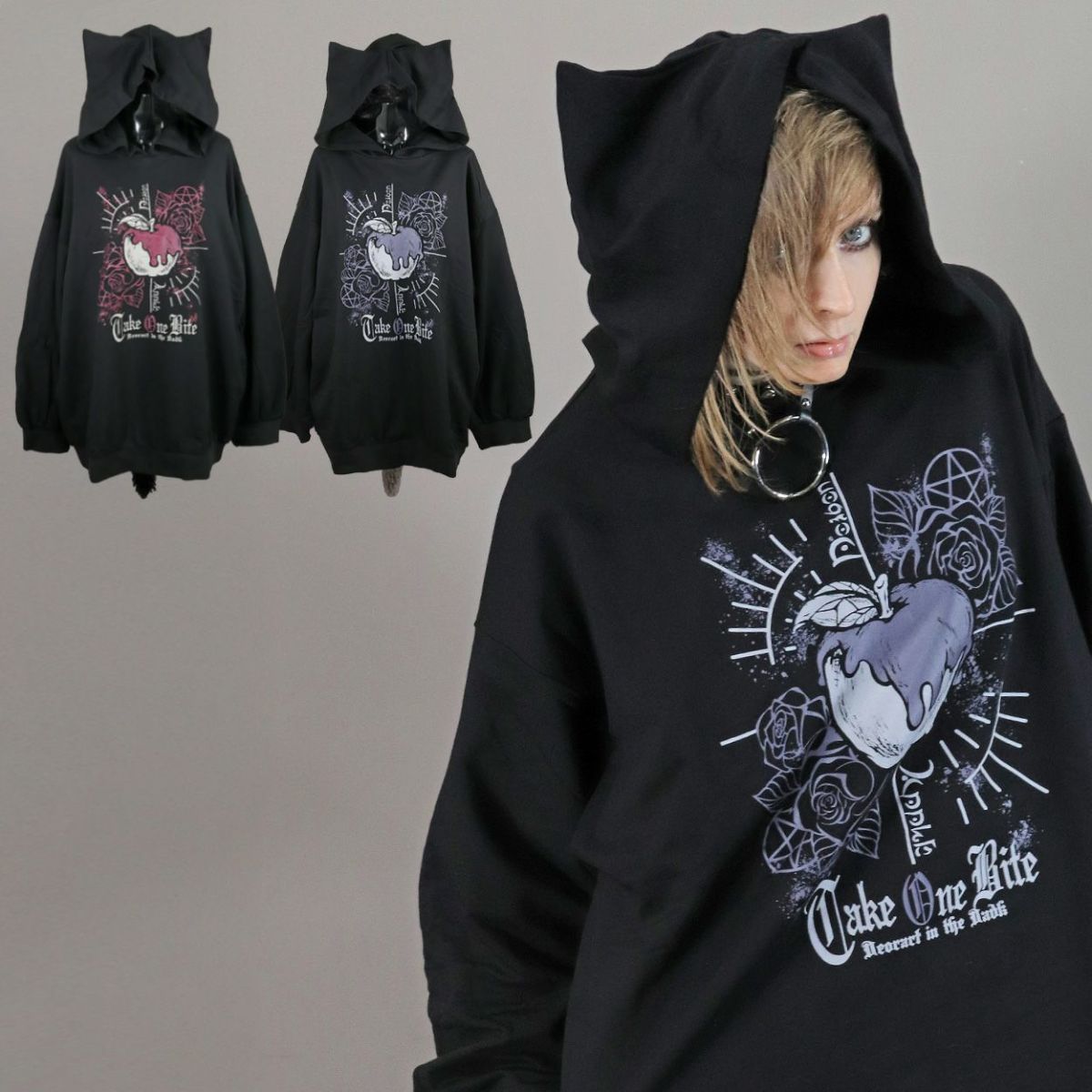 Deorart,ディオラート,地雷系,猫耳パーカー,ネコミミパーカー,ケモ耳,フード,V系,emo,punk,rock,原宿 ,ゴシック,モード,メンズ,レディス,ブランド,衣装,通販