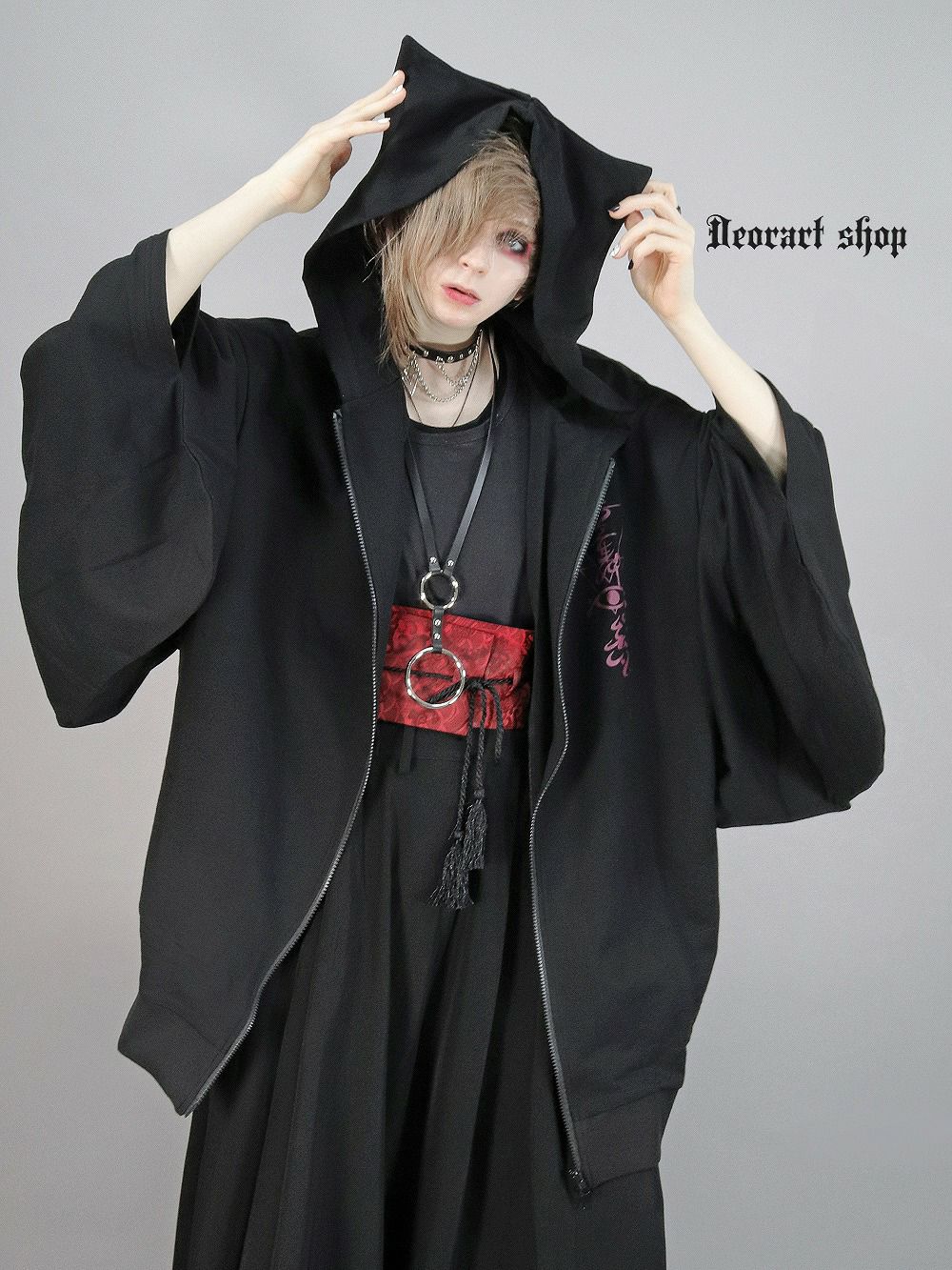 Deorart,ディオラート,地雷系,猫耳パーカー,ネコミミパーカー,和装,着物袖,振袖,サブカル,フード,V系,emo,punk,rock,原宿 ,ゴシック,モード,メンズ,レディス,ブランド,衣装,通販