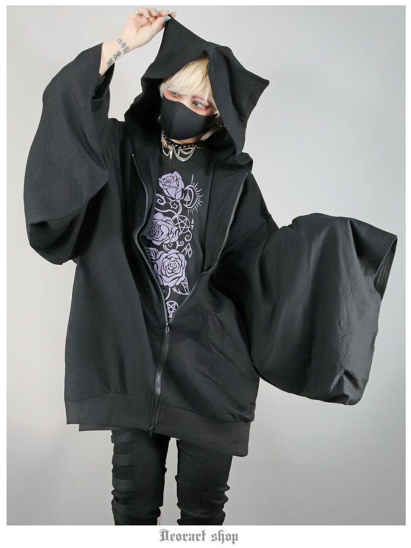 Deorart,ディオラート,地雷系,猫耳パーカー,ネコミミパーカー,和装,着物袖,振袖,サブカル,フード,V系,emo,punk,rock,原宿 ,ゴシック,モード,メンズ,レディス,ブランド,衣装,通販