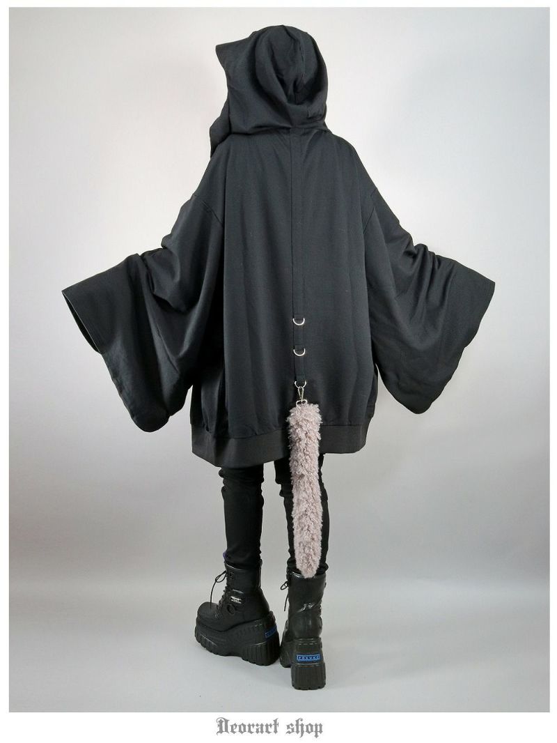 Deorart,ディオラート,地雷系,猫耳パーカー,ネコミミパーカー,和装,着物袖,振袖,サブカル,フード,V系,emo,punk,rock,原宿 ,ゴシック,モード,メンズ,レディス,ブランド,衣装,通販