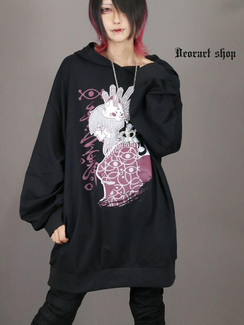 Deorart,ディオラート,地雷系,和風,狐,女の子柄,ホラー,サブカル,プリント,パーカー,カッコイイ,V系,emo,punk,rock,原宿 ,ゴシック,モード,メンズ,レディス,ブランド,衣装,通販