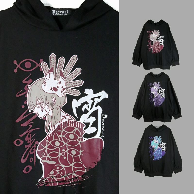 Deorart,ディオラート,地雷系,和風,狐,女の子柄,ホラー,サブカル,プリント,パーカー,カッコイイ,V系,emo,punk,rock,原宿 ,ゴシック,モード,メンズ,レディス,ブランド,衣装,通販