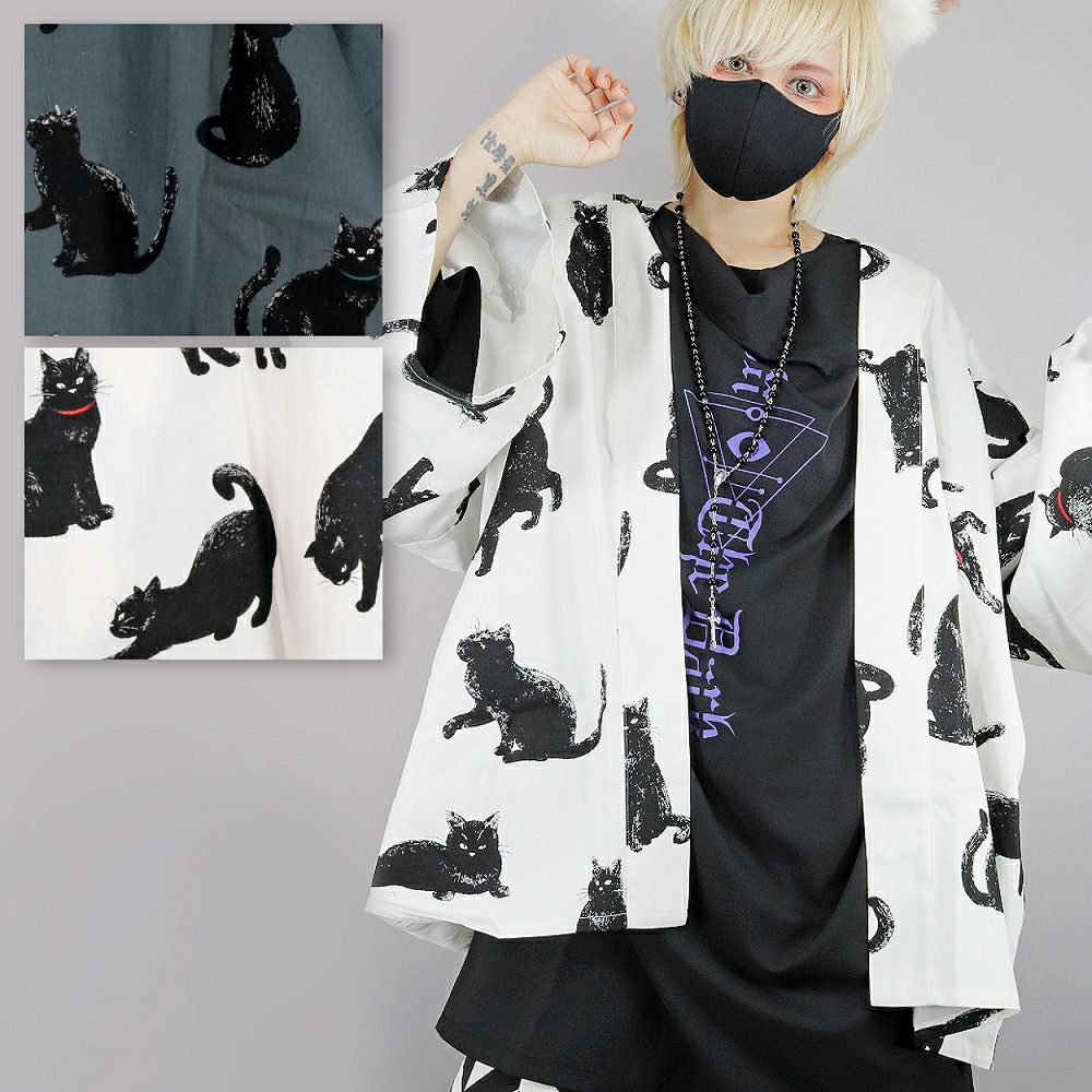 Deorart,ディオラート,猫,ネコ,浴衣,法被,着物袖,カーディガン,和装,メンズ,レディス