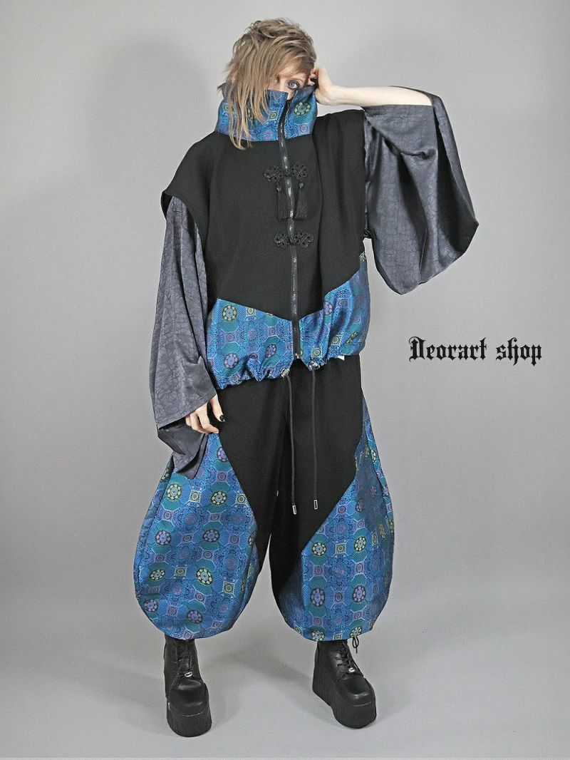 Deorart,ディオラート,V系,地雷系,中華柄,ハイネック,スタンドネック,ベスト,チャイナボタン,新中式,中華マフィア,チャイニーズマフィア,コーデ,ホスト,コンカフェ,ライブ,ファッション,ダンス衣装,メンズ,レディス,男装