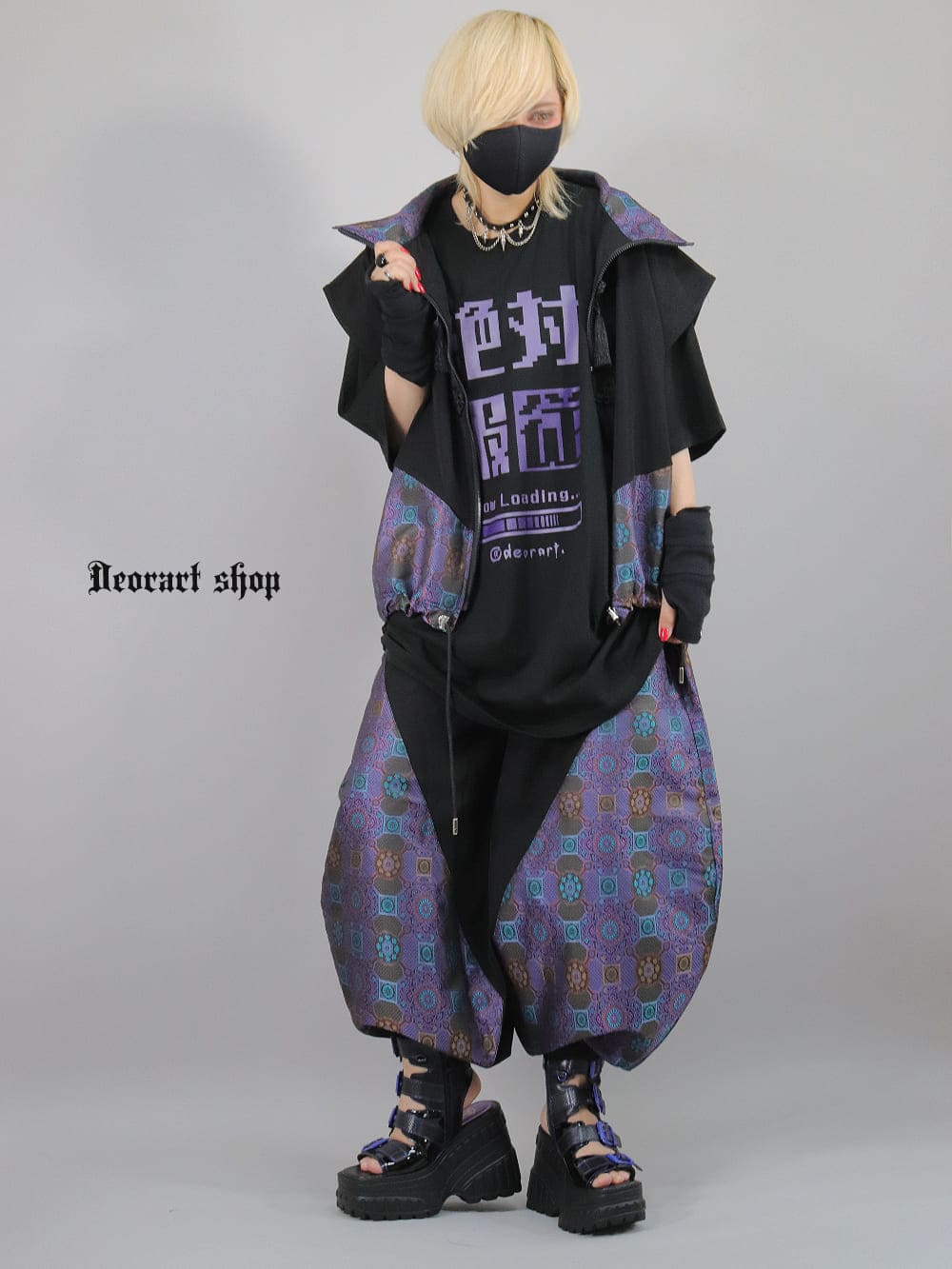 Deorart,ディオラート,V系,地雷系,中華柄,ハイネック,スタンドネック,ベスト,チャイナボタン,新中式,中華マフィア,チャイニーズマフィア,コーデ,ホスト,コンカフェ,ライブ,ファッション,ダンス衣装,メンズ,レディス,男装