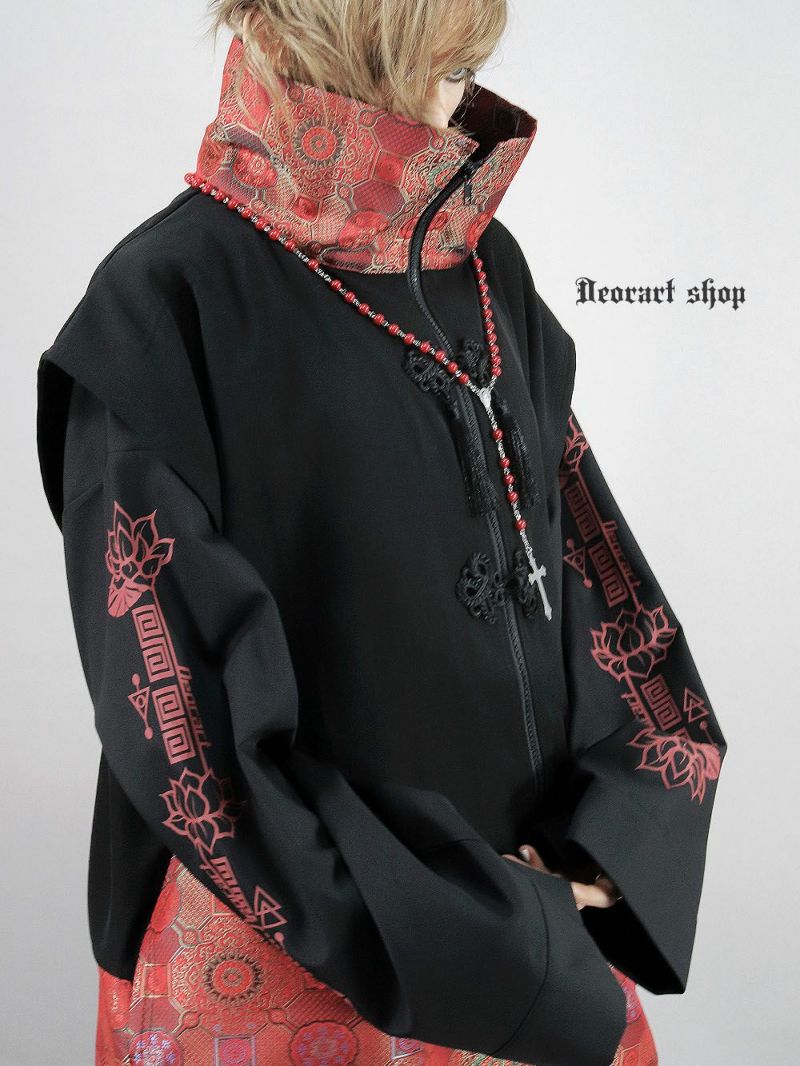 DRT2814 【GOTH CHINA】チャイナ・中華ボタン ジレ ベスト[中華柄