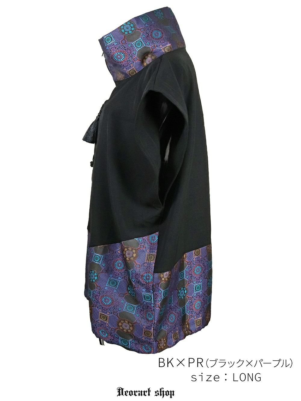 Deorart,ディオラート,V系,地雷系,中華柄,ハイネック,スタンドネック,ベスト,チャイナボタン,新中式,中華マフィア,チャイニーズマフィア,コーデ,ホスト,コンカフェ,ライブ,ファッション,ダンス衣装,メンズ,レディス,男装