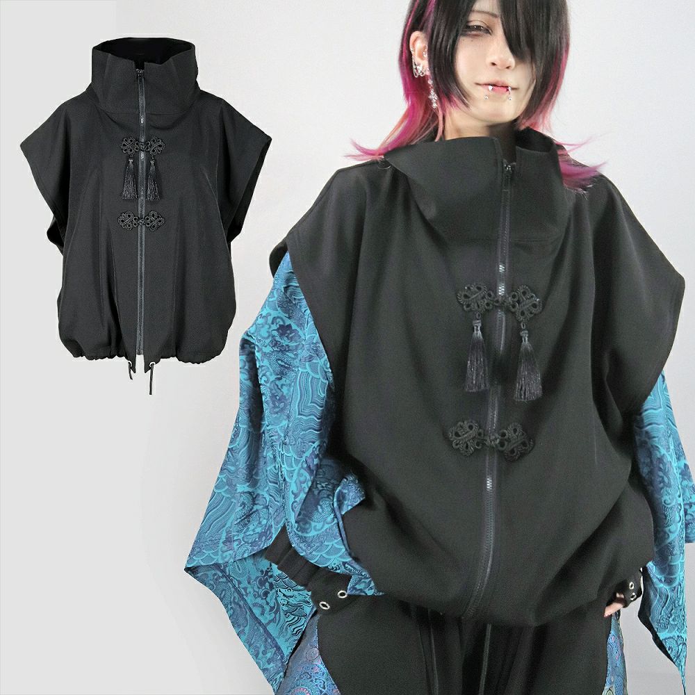 Deorart,ディオラート,V系,地雷系,中華柄,ハイネック,スタンドネック,ベスト,チャイナボタン,新中式,中華マフィア,チャイニーズマフィア,コーデ,ホスト,コンカフェ,ライブ,ファッション,ダンス衣装,メンズ,レディス,男装