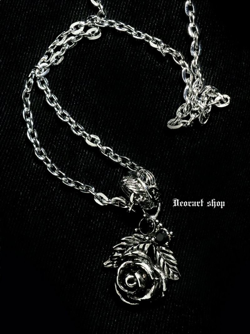 BY1133 薔薇モチーフ・ネックレス[rose・leaf] | Deorart shop