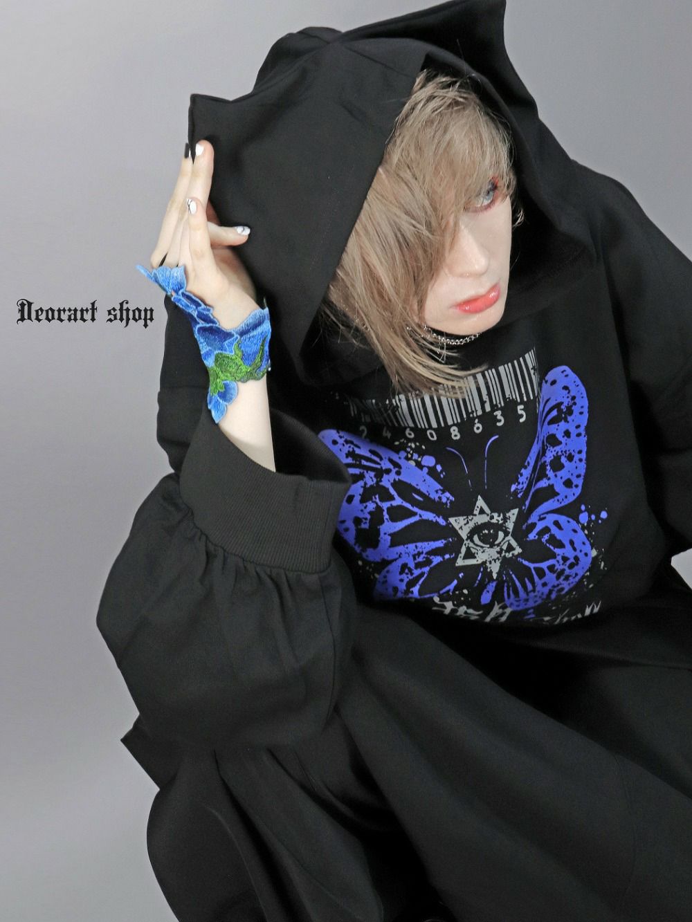 Deorart,ディオラート,地雷系,猫耳,ネコミミフード,蝶々,バタフライ,ヴィジュアル系,V系,emo,punk,rock,原宿 ,ゴシック,モード,ファッション,服,通販