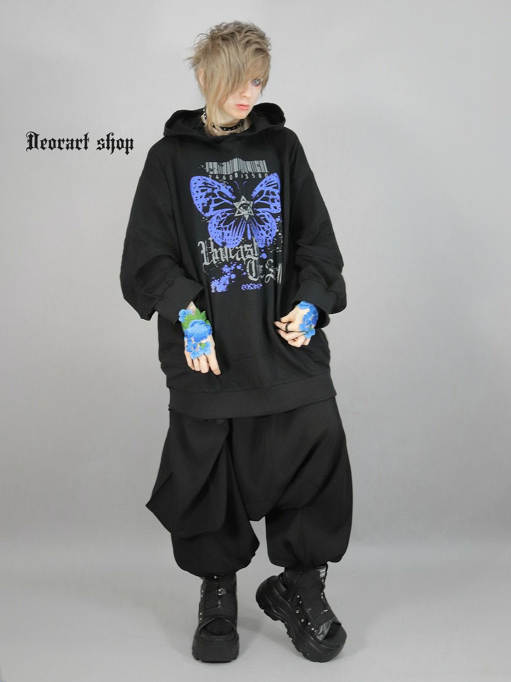 Deorart,ディオラート,地雷系,猫耳,ネコミミフード,蝶々,バタフライ,ヴィジュアル系,V系,emo,punk,rock,原宿 ,ゴシック,モード,ファッション,服,通販