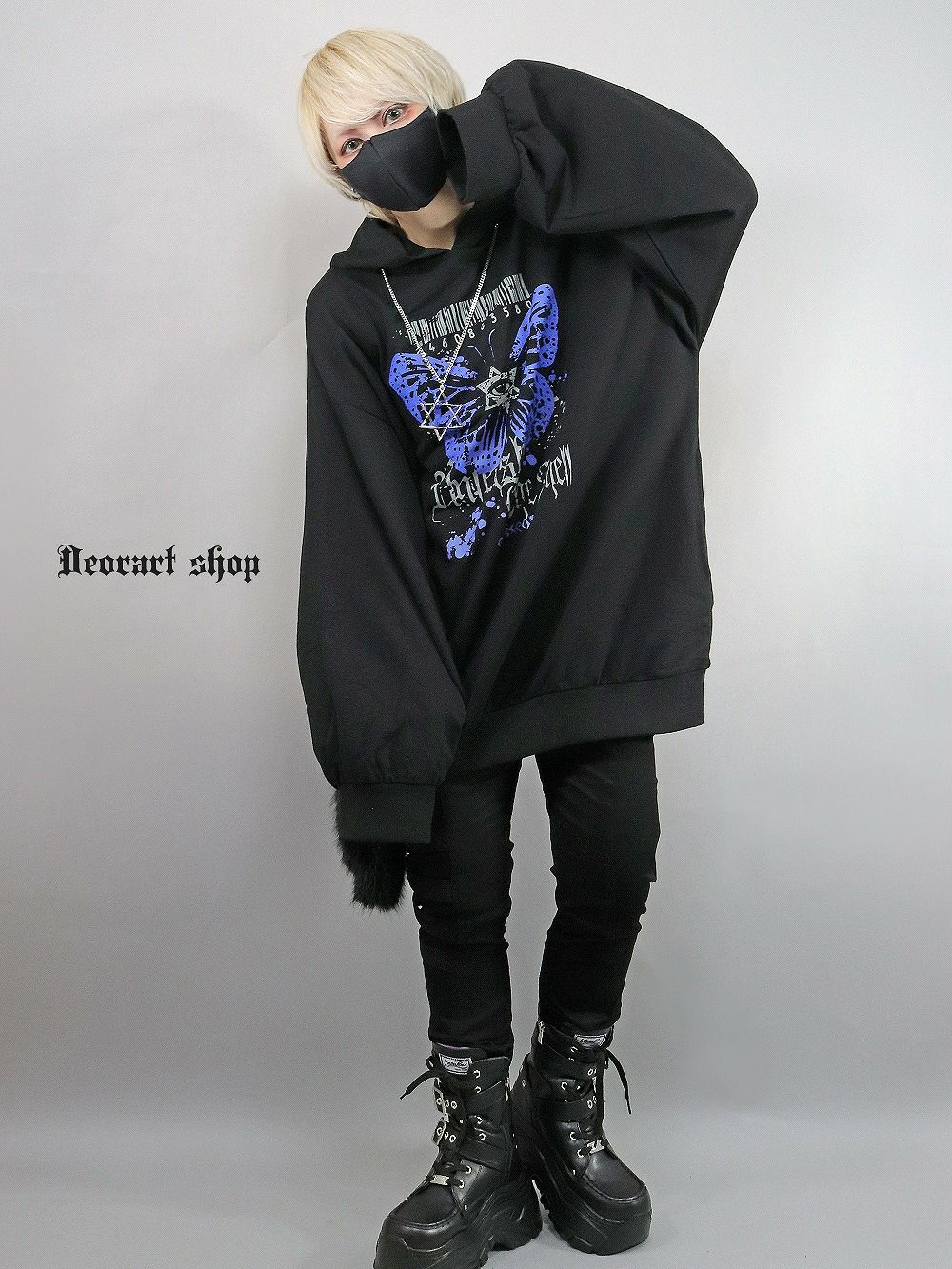 Deorart,ディオラート,地雷系,猫耳,ネコミミフード,蝶々,バタフライ,ヴィジュアル系,V系,emo,punk,rock,原宿 ,ゴシック,モード,ファッション,服,通販