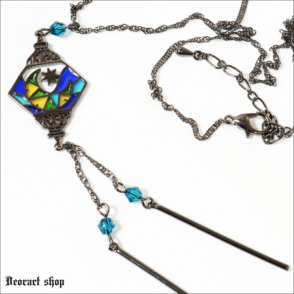 Deorart,ディオラート,ネックレス,ペンダント,ステンドグラス風,ランタンモチーフ,ゴシック,アジアン,和風,かわいい,サブカル系,通販